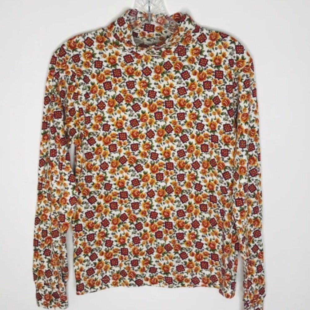 Vintage ditsy boho hippie mod fall shirt unique American vintage